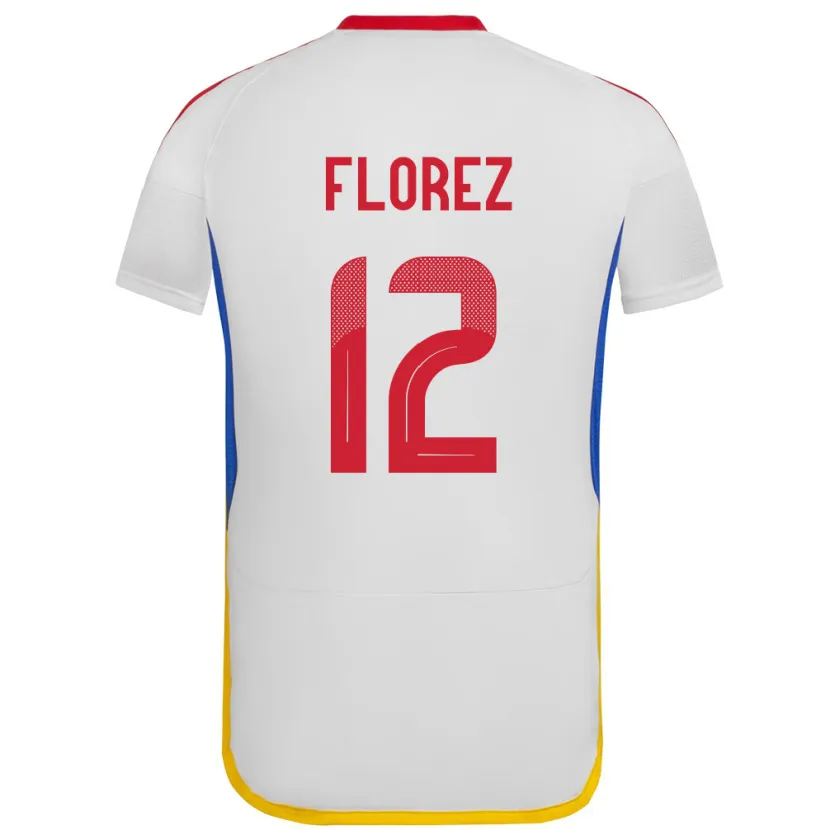 Danxen Uomo Maglia Venezuela Génesis Flórez #12 Bianco Kit Gara Away 24-26 Maglietta