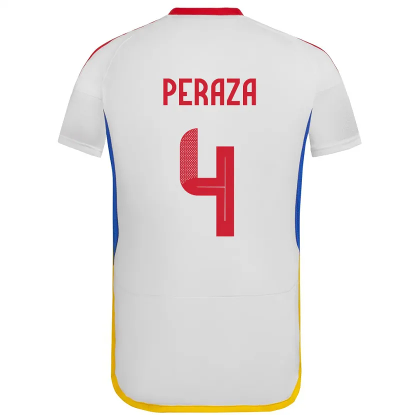Danxen Uomo Maglia Venezuela María Peraza #4 Bianco Kit Gara Away 24-26 Maglietta