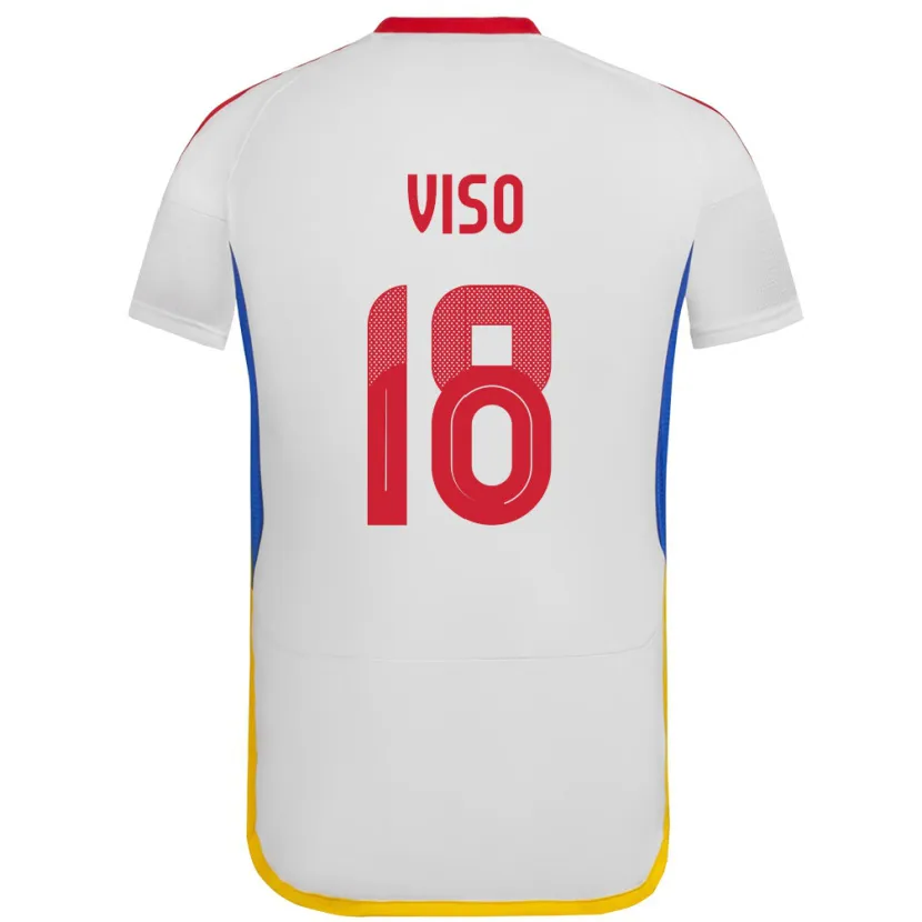 Danxen Uomo Maglia Venezuela Ysaura Viso #18 Bianco Kit Gara Away 24-26 Maglietta