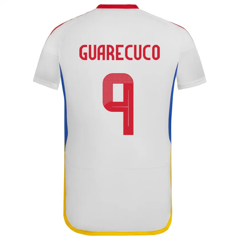 Danxen Uomo Maglia Venezuela Joemar Guarecuco #9 Bianco Kit Gara Away 24-26 Maglietta