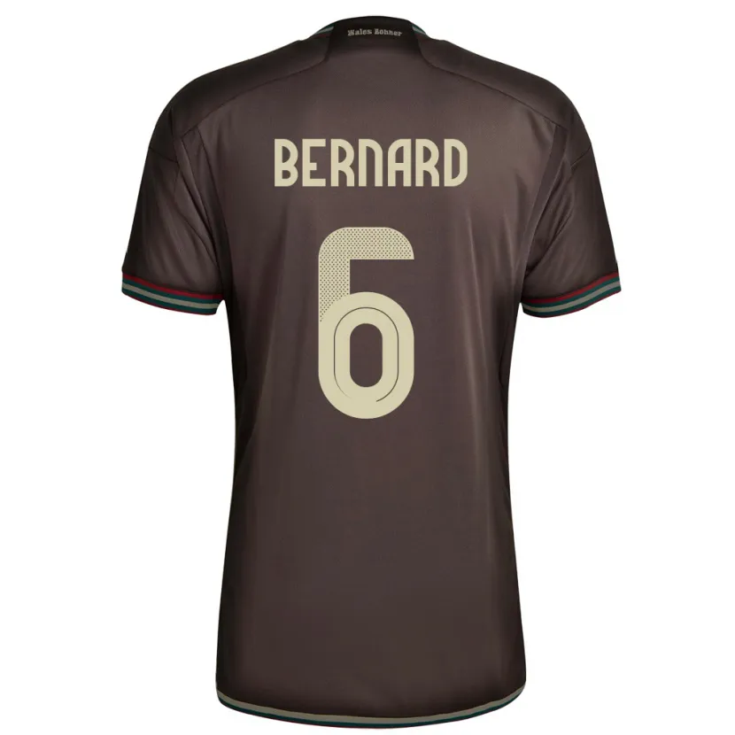 Danxen Uomo Maglia Giamaica Di'shon Bernard #6 Marrone Notte Kit Gara Away 24-26 Maglietta