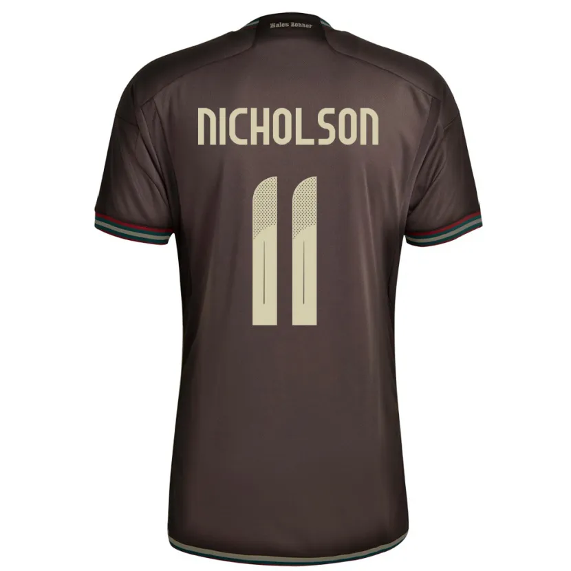 Danxen Uomo Maglia Giamaica Shamar Nicholson #11 Marrone Notte Kit Gara Away 24-26 Maglietta