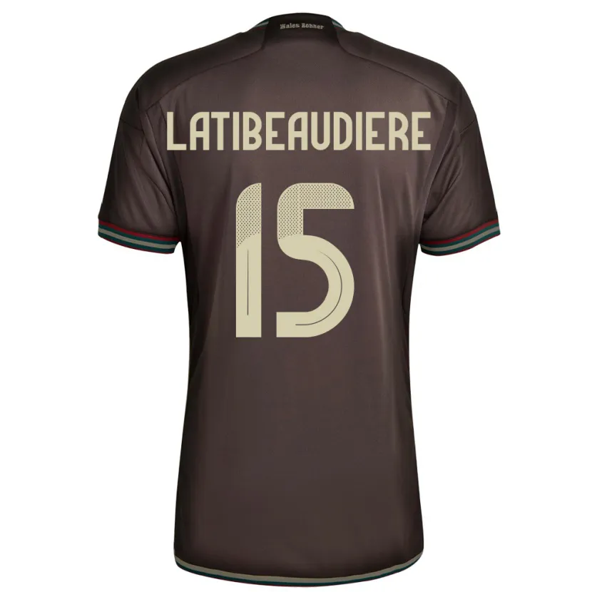 Danxen Uomo Maglia Giamaica Joel Latibeaudiere #15 Marrone Notte Kit Gara Away 24-26 Maglietta