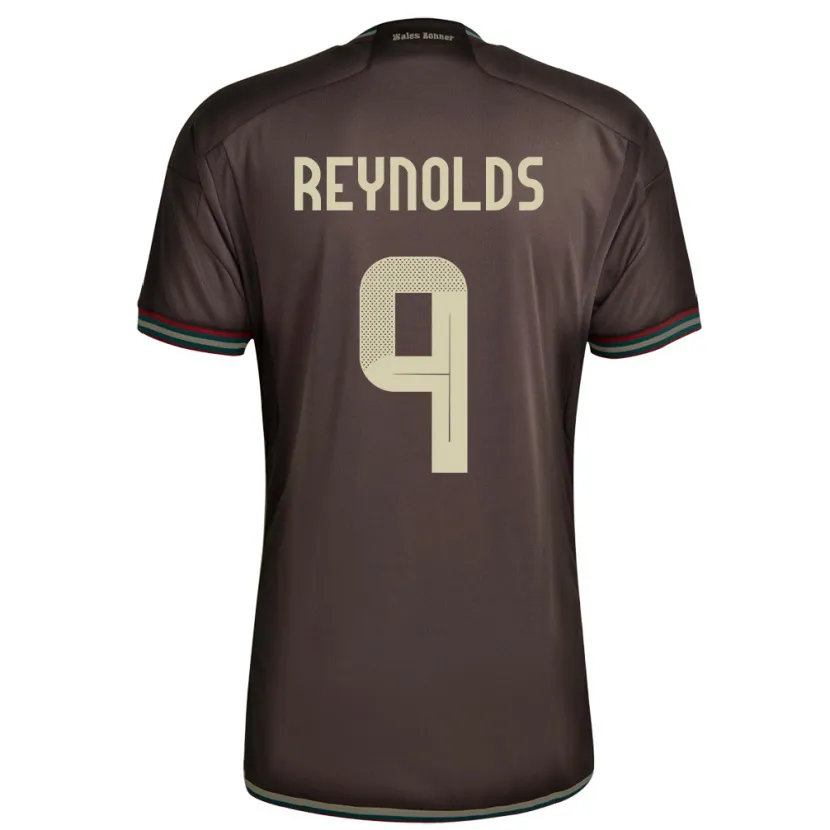Danxen Uomo Maglia Giamaica Fabian Reynolds #9 Marrone Notte Kit Gara Away 24-26 Maglietta