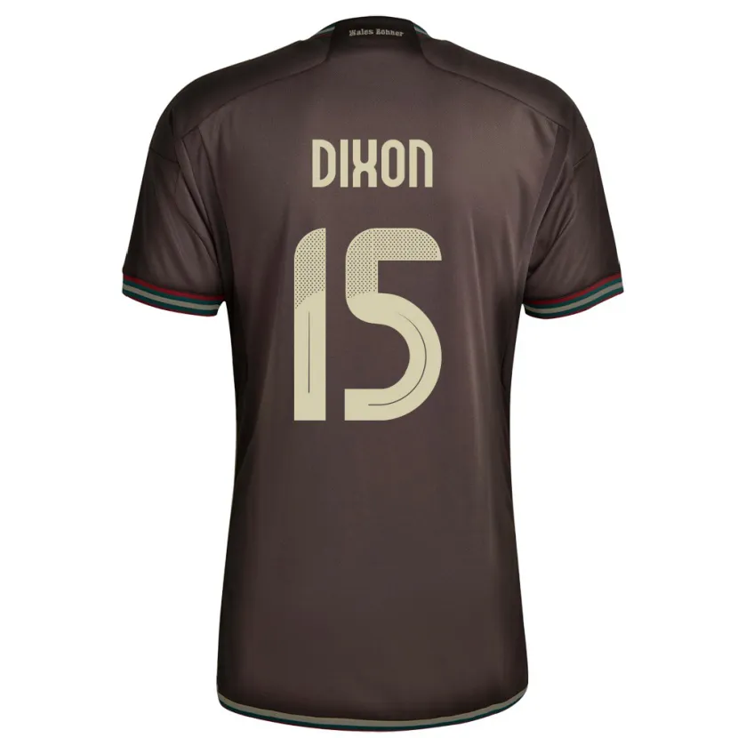 Danxen Uomo Maglia Giamaica Ahir Dixon #15 Marrone Notte Kit Gara Away 24-26 Maglietta