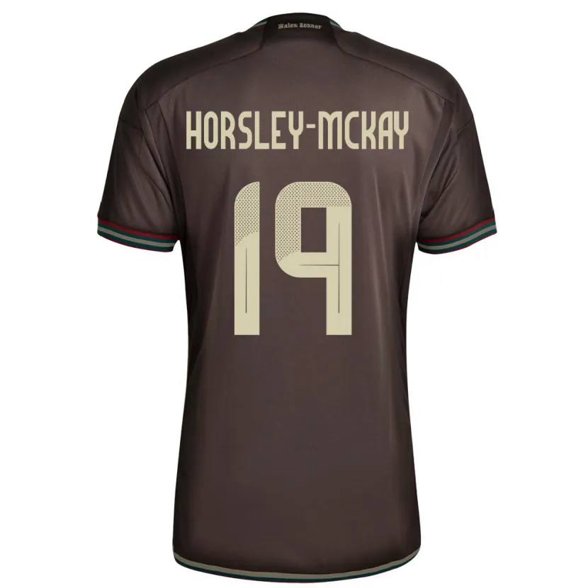 Danxen Uomo Maglia Giamaica Kyron Horsley-Mckay #19 Marrone Notte Kit Gara Away 24-26 Maglietta