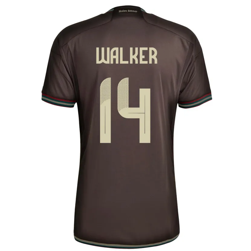 Danxen Uomo Maglia Giamaica Ricshya Walker #14 Marrone Notte Kit Gara Away 24-26 Maglietta