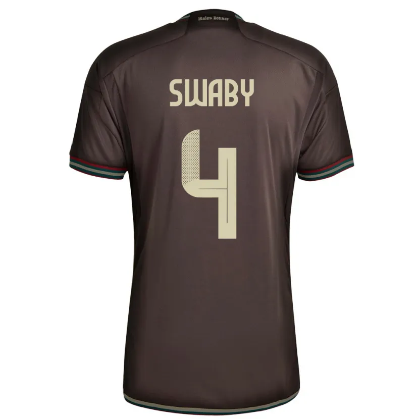 Danxen Uomo Maglia Giamaica Chantelle Swaby #4 Marrone Notte Kit Gara Away 24-26 Maglietta
