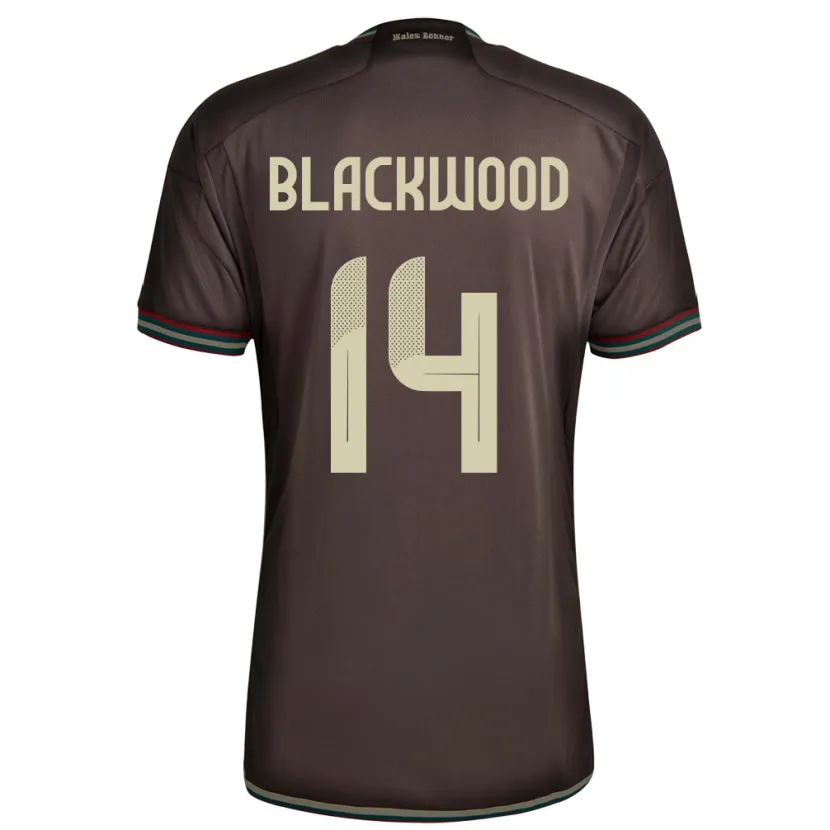 Danxen Uomo Maglia Giamaica Deneisha Blackwood #14 Marrone Notte Kit Gara Away 24-26 Maglietta