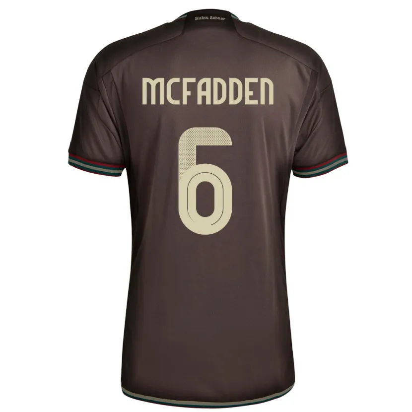 Danxen Uomo Maglia Giamaica Logan Mcfadden #6 Marrone Notte Kit Gara Away 24-26 Maglietta