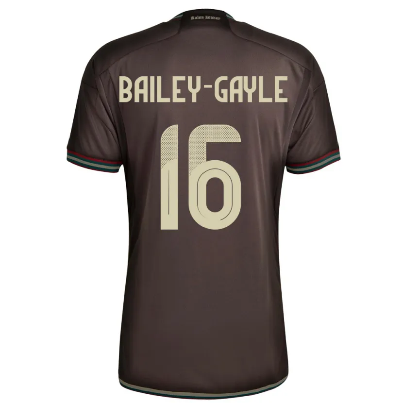 Danxen Uomo Maglia Giamaica Paige Bailey-Gayle #16 Marrone Notte Kit Gara Away 24-26 Maglietta