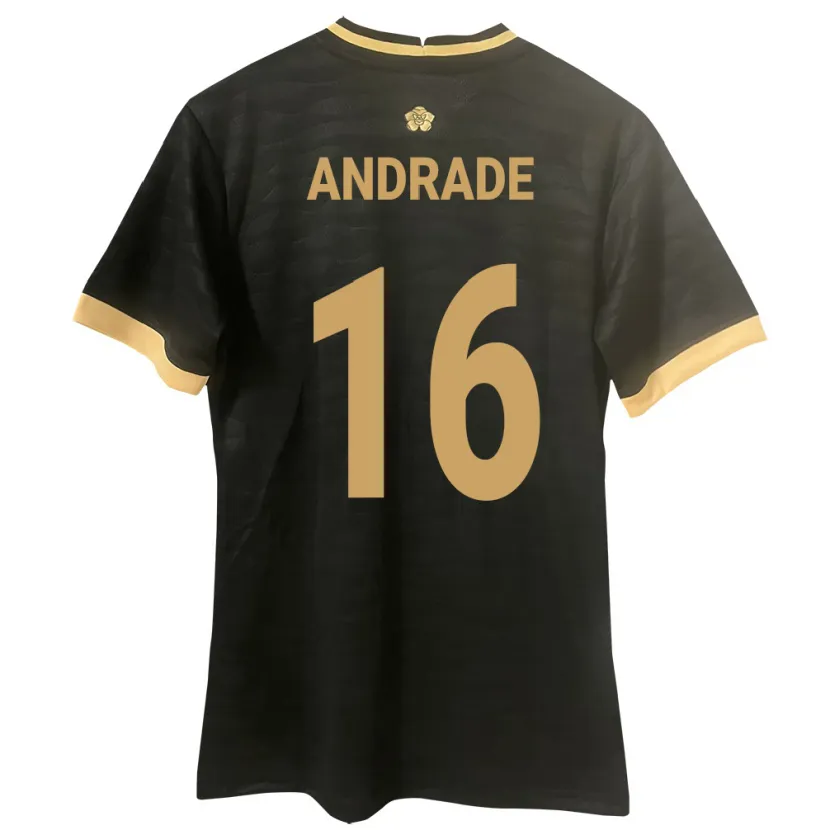 Danxen Uomo Maglia Panamá Andrés Andrade #16 Nero Kit Gara Away 24-26 Maglietta