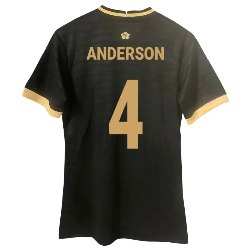 Danxen Uomo Maglia Panamá Eduardo Anderson #4 Nero Kit Gara Away 24-26 Maglietta