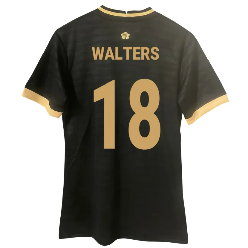 Danxen Uomo Maglia Panamá Kairo Walters #18 Nero Kit Gara Away 24-26 Maglietta