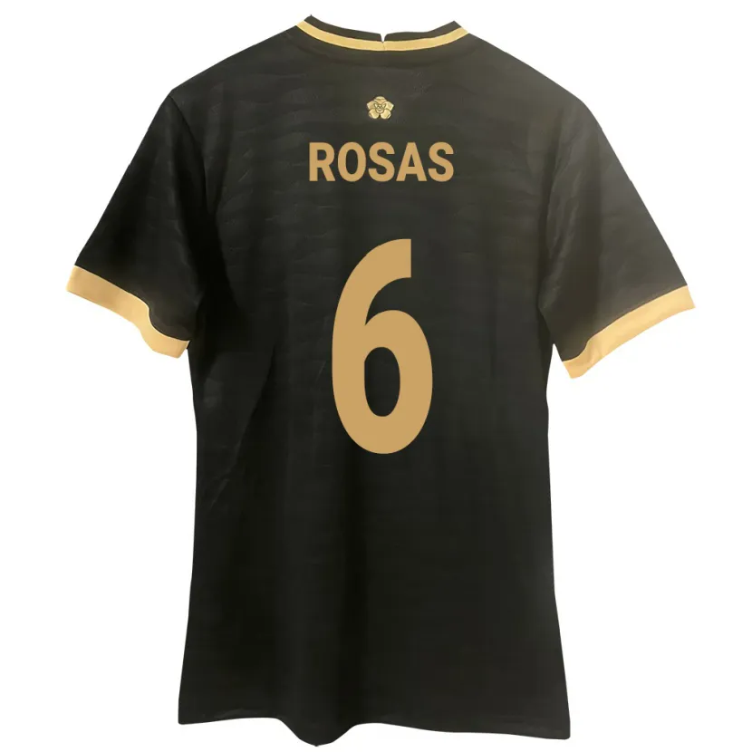 Danxen Uomo Maglia Panamá Meredith Rosas #6 Nero Kit Gara Away 24-26 Maglietta