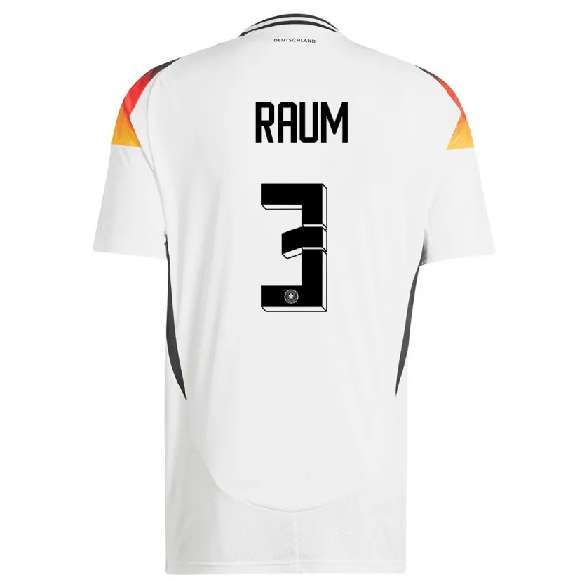 Danxen Donna Maglia Germania David Raum #3 Bianco Kit Gara Home 24-26 Maglietta