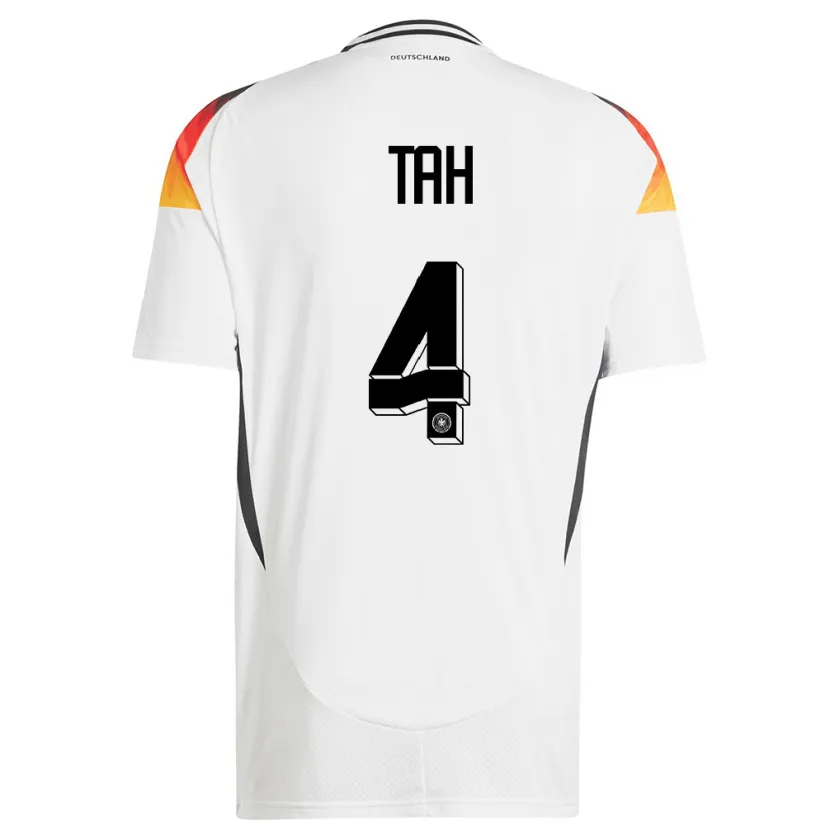 Danxen Donna Maglia Germania Jonathan Tah #4 Bianco Kit Gara Home 24-26 Maglietta