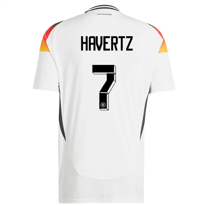 Danxen Donna Maglia Germania Kai Havertz #7 Bianco Kit Gara Home 24-26 Maglietta