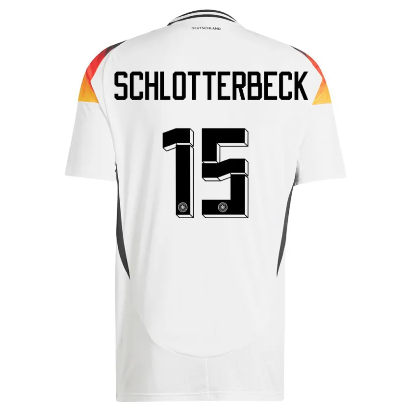 Danxen Donna Maglia Germania Nico Schlotterbeck #15 Bianco Kit Gara Home 24-26 Maglietta