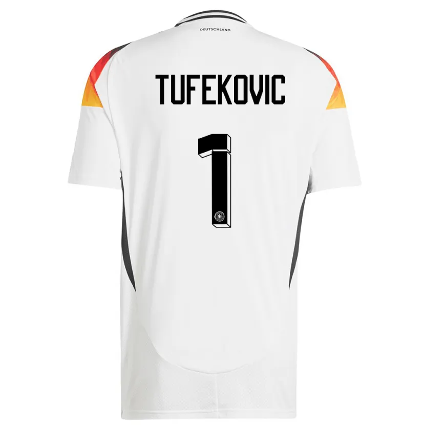 Danxen Donna Maglia Germania Martina Tufekovic #1 Bianco Kit Gara Home 24-26 Maglietta