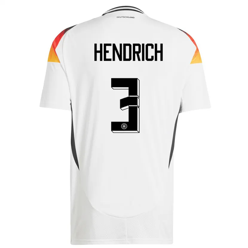 Danxen Donna Maglia Germania Kathrin Hendrich #3 Bianco Kit Gara Home 24-26 Maglietta