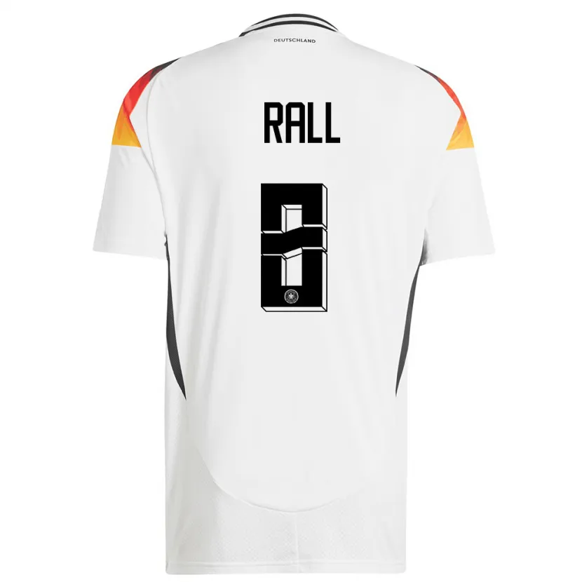 Danxen Donna Maglia Germania Maximiliane Rall #8 Bianco Kit Gara Home 24-26 Maglietta