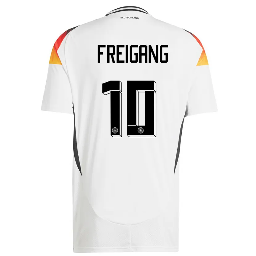 Danxen Donna Maglia Germania Laura Freigang #10 Bianco Kit Gara Home 24-26 Maglietta