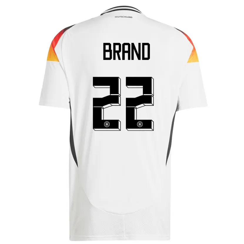 Danxen Donna Maglia Germania Jule Brand #22 Bianco Kit Gara Home 24-26 Maglietta