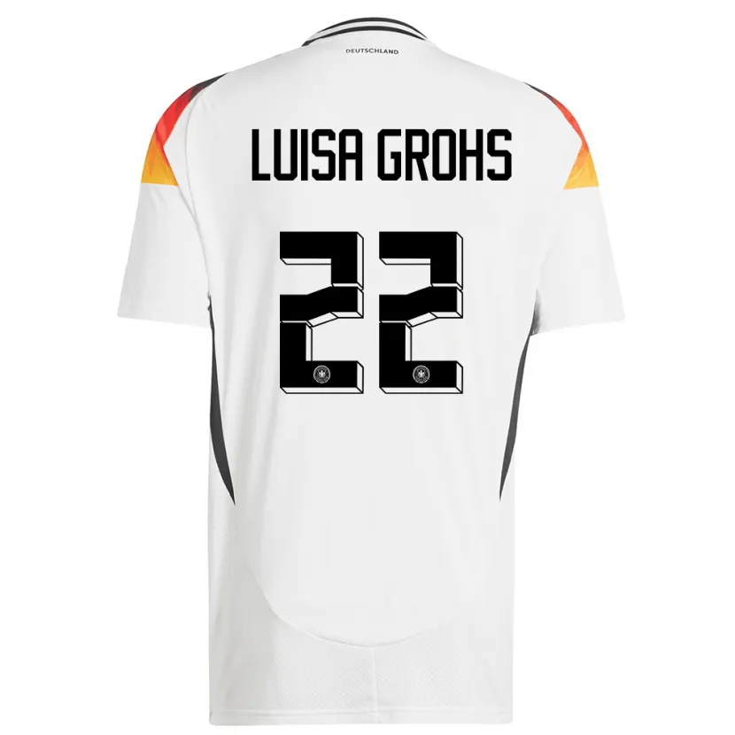 Danxen Donna Maglia Germania Maria Luisa Grohs #22 Bianco Kit Gara Home 24-26 Maglietta