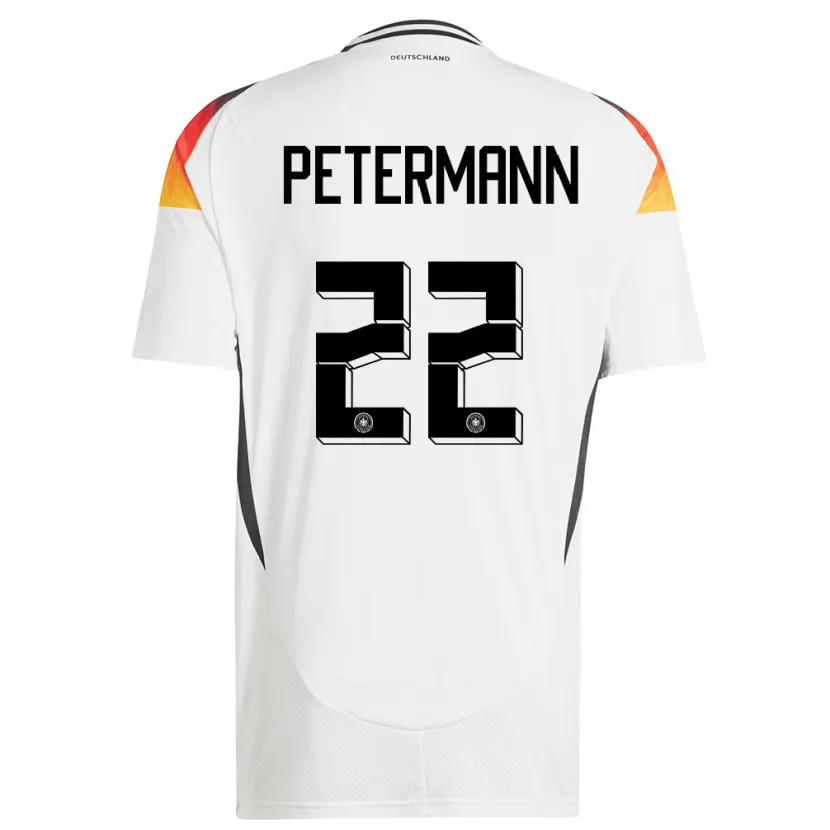 Danxen Donna Maglia Germania Lena Petermann #22 Bianco Kit Gara Home 24-26 Maglietta