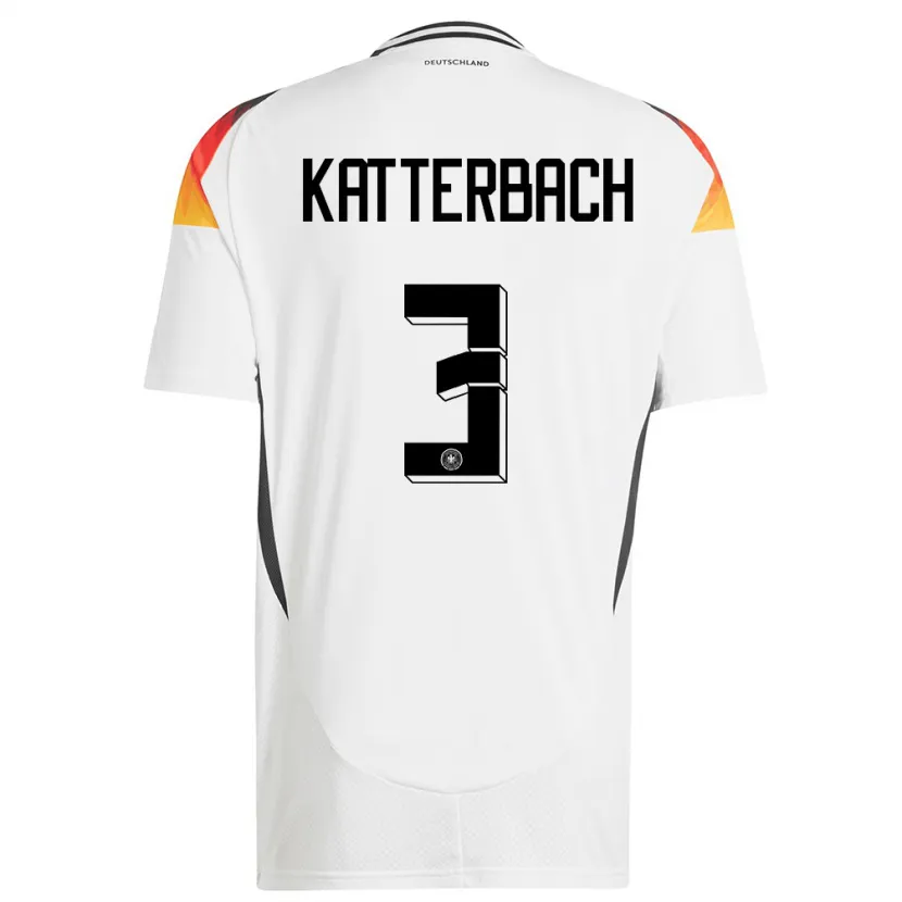 Danxen Donna Maglia Germania Noah Katterbach #3 Bianco Kit Gara Home 24-26 Maglietta