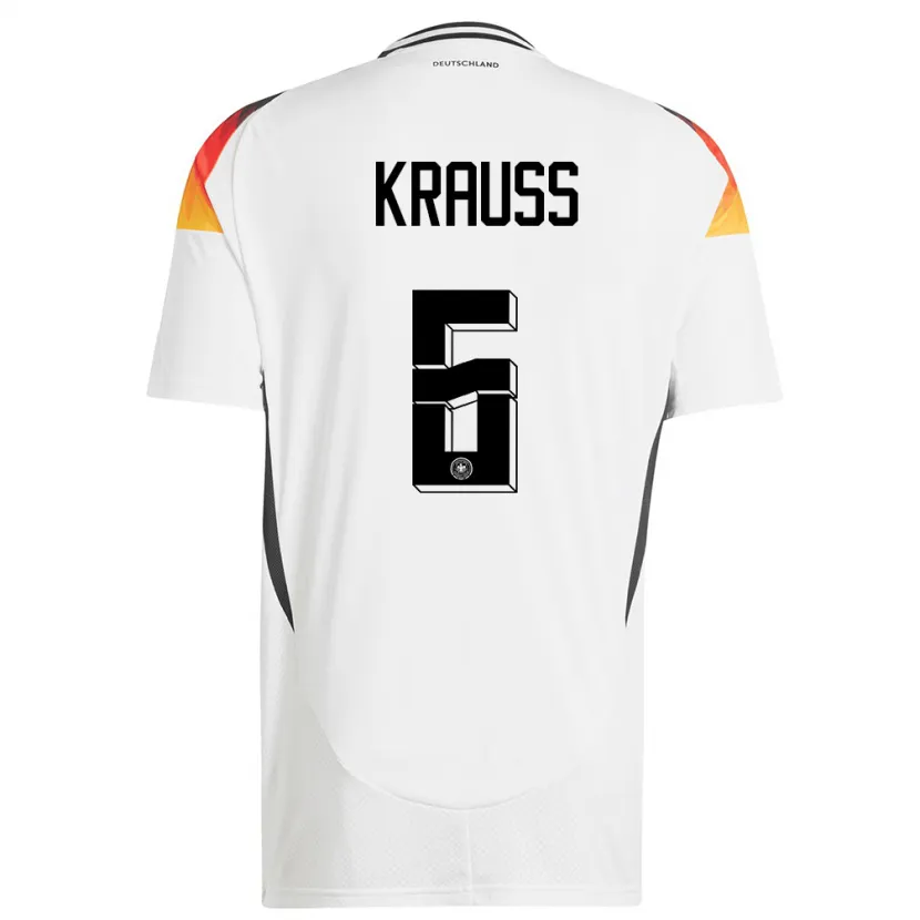 Danxen Donna Maglia Germania Tom Kraub #6 Bianco Kit Gara Home 24-26 Maglietta