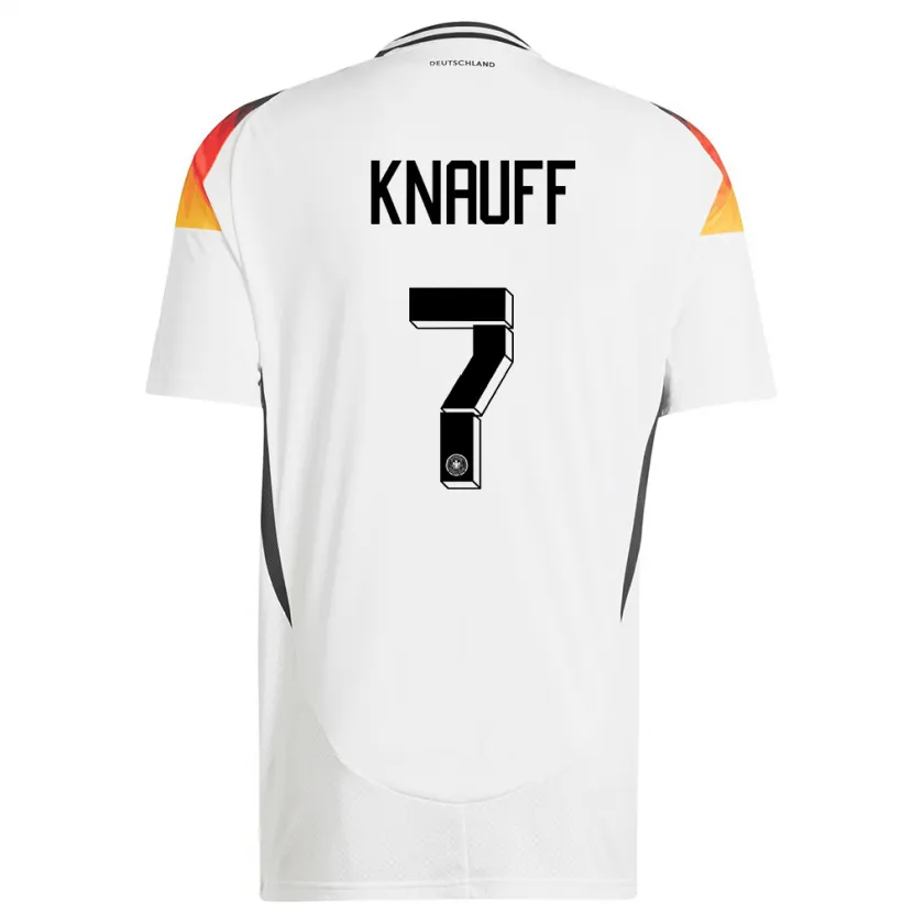 Danxen Donna Maglia Germania Ansgar Knauff #7 Bianco Kit Gara Home 24-26 Maglietta