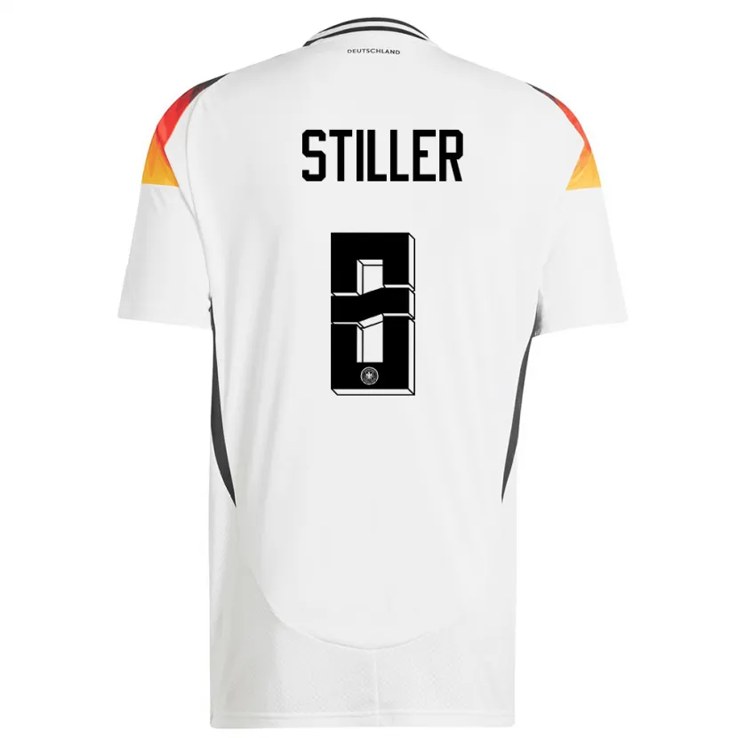 Danxen Donna Maglia Germania Angelo Stiller #8 Bianco Kit Gara Home 24-26 Maglietta