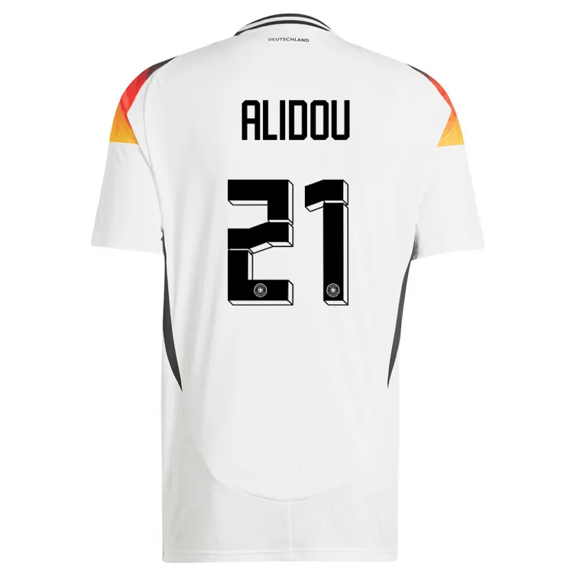 Danxen Donna Maglia Germania Faride Alidou #21 Bianco Kit Gara Home 24-26 Maglietta