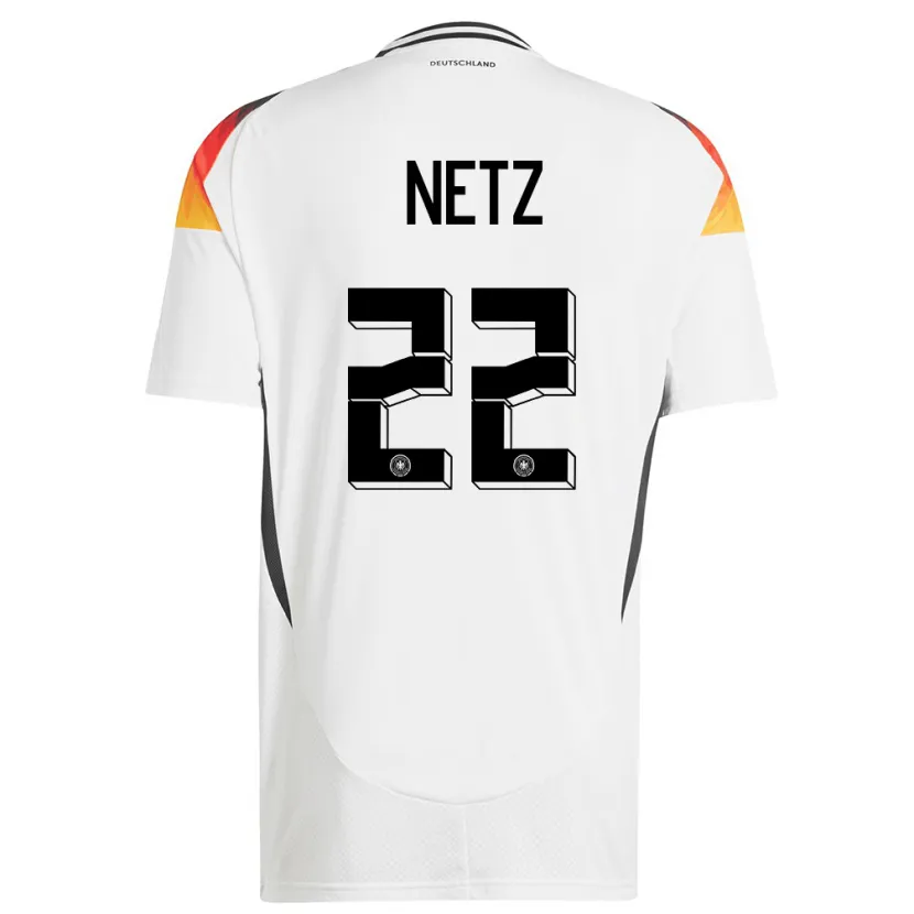 Danxen Donna Maglia Germania Luca Netz #22 Bianco Kit Gara Home 24-26 Maglietta