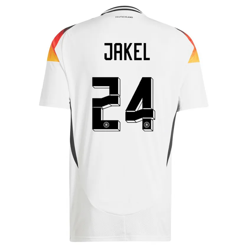 Danxen Donna Maglia Germania Frederik Jakel #24 Bianco Kit Gara Home 24-26 Maglietta