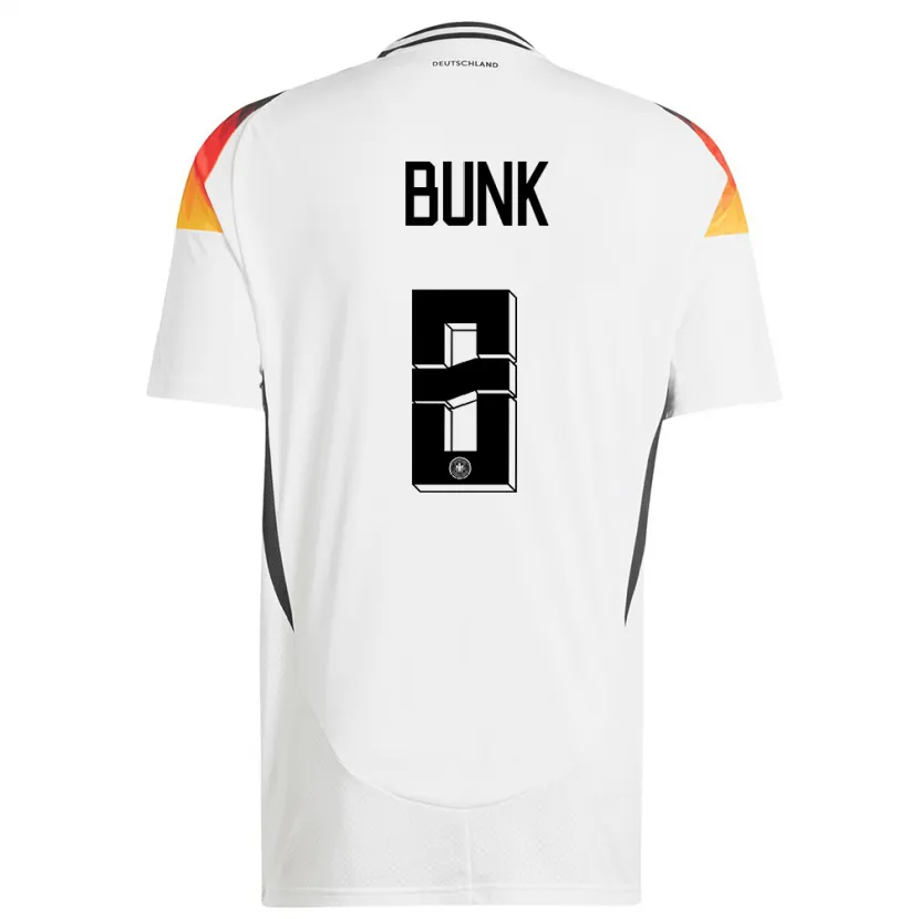 Danxen Donna Maglia Germania Daniel Bunk #8 Bianco Kit Gara Home 24-26 Maglietta