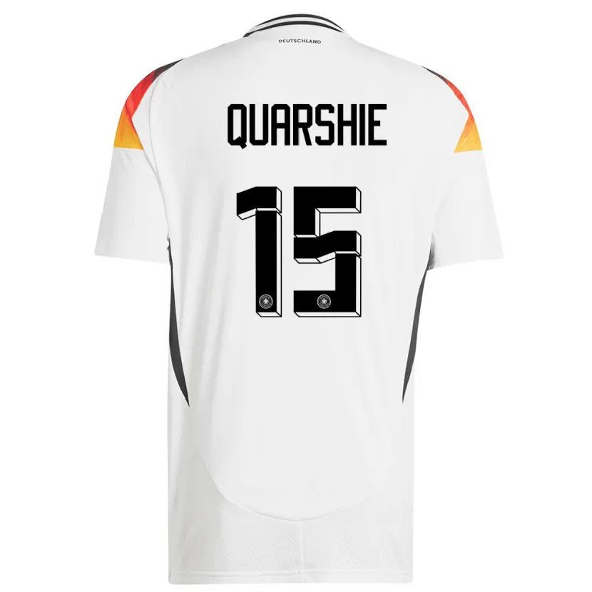 Danxen Donna Maglia Germania Joshua Quarshie #15 Bianco Kit Gara Home 24-26 Maglietta