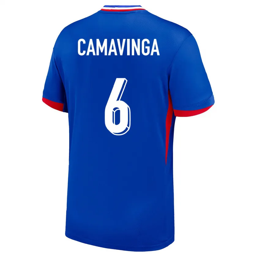 Danxen Donna Maglia Francia Eduardo Camavinga #6 Blu Kit Gara Home 24-26 Maglietta