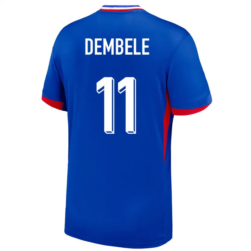Danxen Donna Maglia Francia Ousmane Dembele #11 Blu Kit Gara Home 24-26 Maglietta