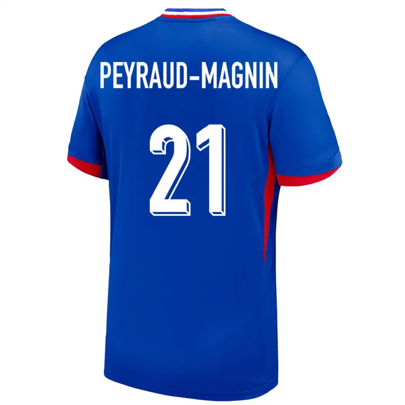 Danxen Donna Maglia Francia Pauline Peyraud Magnin #21 Blu Kit Gara Home 24-26 Maglietta