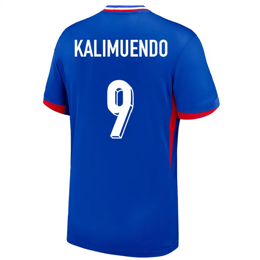 Danxen Donna Maglia Francia Arnaud Kalimuendo #9 Blu Kit Gara Home 24-26 Maglietta