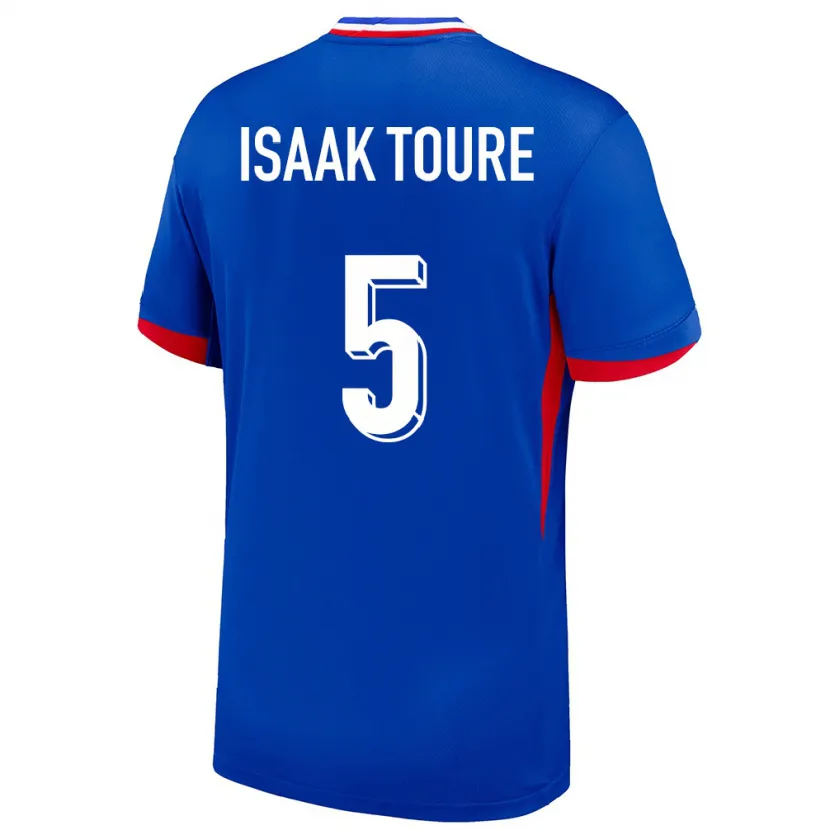 Danxen Donna Maglia Francia Souleymane Isaak Toure #5 Blu Kit Gara Home 24-26 Maglietta