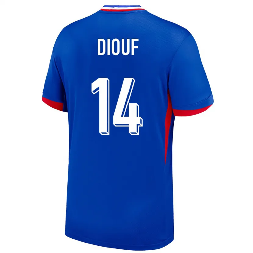 Danxen Donna Maglia Francia Andy Diouf #14 Blu Kit Gara Home 24-26 Maglietta