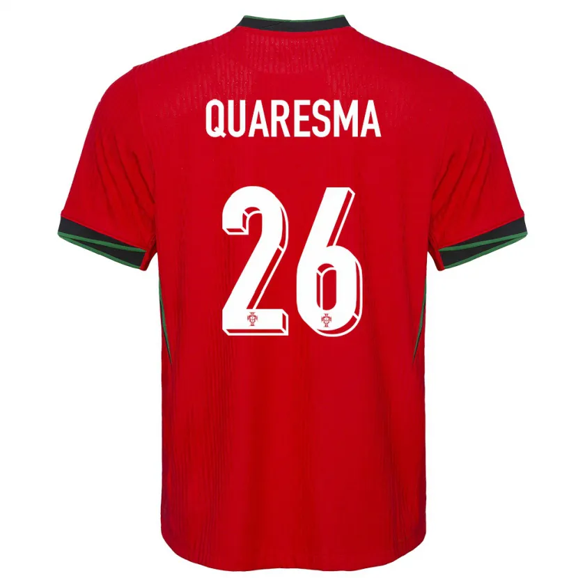 Danxen Donna Maglia Portogallo Eduardo Quaresma #26 Rosso Kit Gara Home 24-26 Maglietta