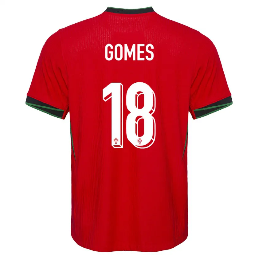 Danxen Donna Maglia Portogallo Andre Gomes #18 Rosso Kit Gara Home 24-26 Maglietta