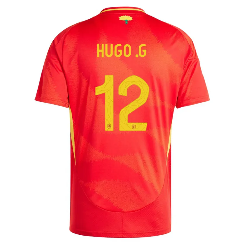 Danxen Donna Maglia Spagna Hugo Guillamon #12 Rosso Kit Gara Home 24-26 Maglietta