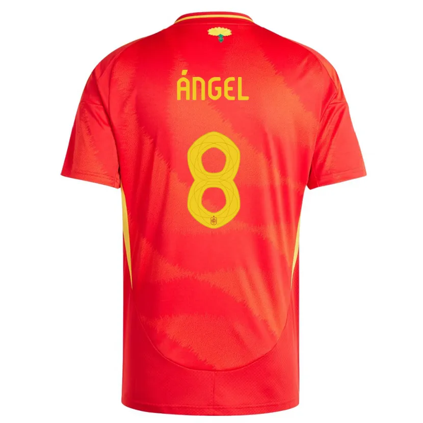 Danxen Donna Maglia Spagna Manuel Angel #8 Rosso Kit Gara Home 24-26 Maglietta