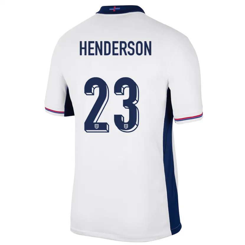 Danxen Donna Maglia Inghilterra Dean Henderson #23 Bianco Kit Gara Home 24-26 Maglietta